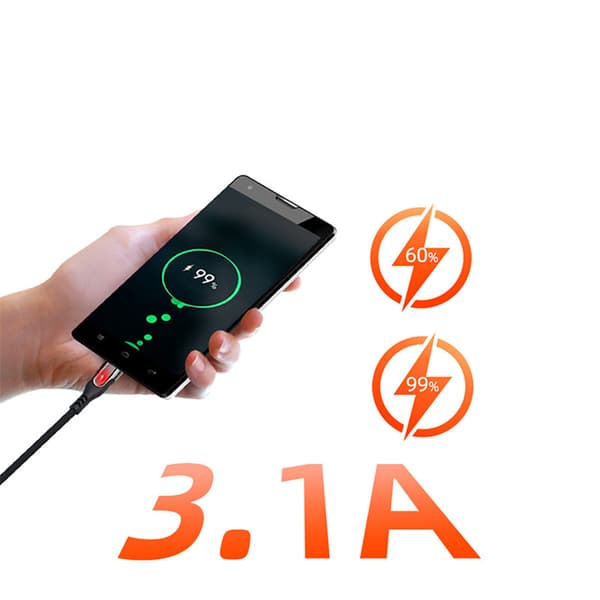 USB-C hurtigopladningskabel 1 meter Sort 1,2 m
