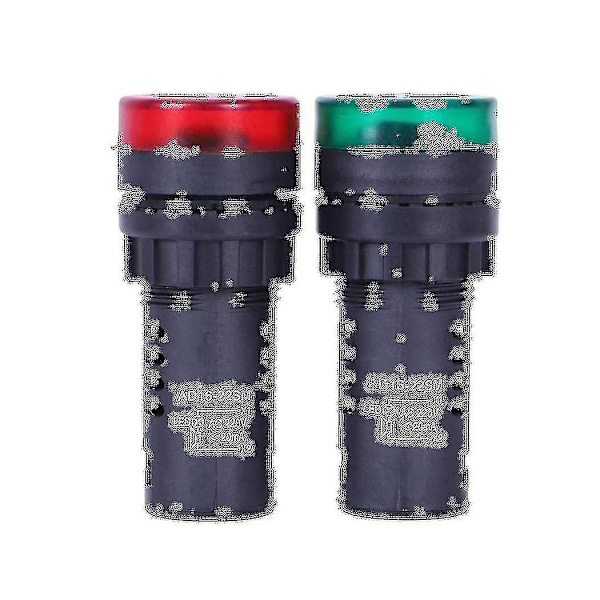 2 stk Rød Grøn Led Buzzer Bip Indikatorlys 22mm Ac 220v Ad16-22sm