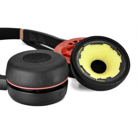 Ersättningsöronkuddar i läder för Jabra Evolve 75 / 75+ / 75MS headset