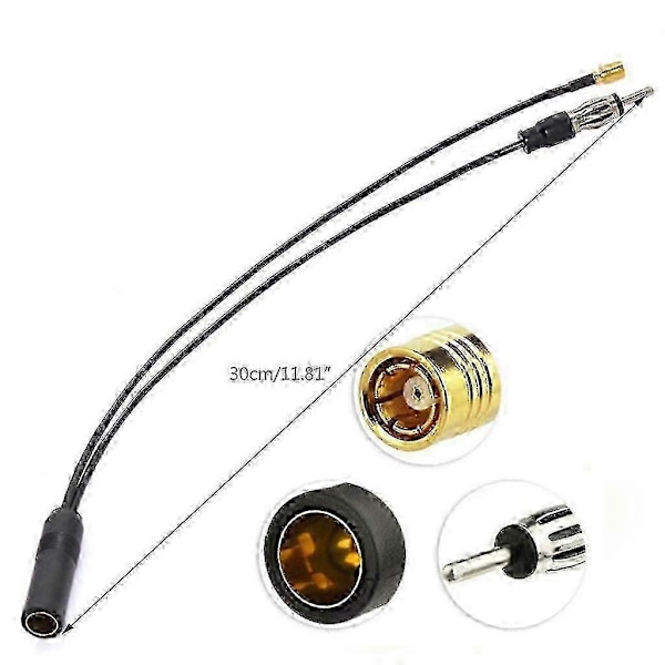 Aktiv Dab+fm/am Smb Kabel Antenne Din Splitter Tilbehør Antennekonverter Trådløs Adapter Ledning Bil - JZ