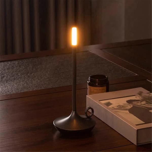 Aladdin Candlelight Bordlampe Genopladelig Varmt Lys sort