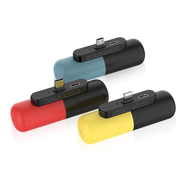 Stuff Certified® Mini Powerbank 3300mAh til Micro-USB - Ekstern Nødbatteri Batterioplader Gul