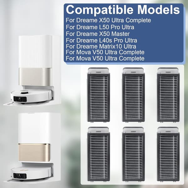 6-pack Replacement Filter Compatible with Dreame X50 Ultra Series Vacuum Cleaner