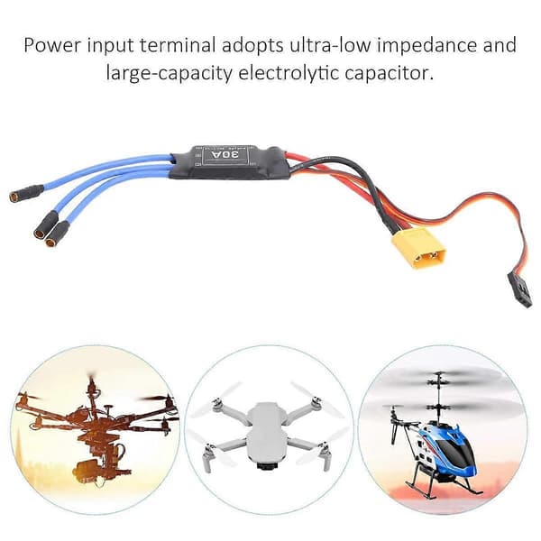 4 stk. 2-4S 30A RC Børsteløs ESC XT60 Elektrisk Hastighetskontroller 5V 2A for 2 til 4S Lipo Batteri Multikopter Quadcopter