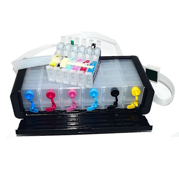 hg 6 Färg 82 82N T0821-T0826 Ciss System för Epson R270 R390 RX590 R295 T50 RX690 RX610 RX615 R290 1410 Skrivare med ARC Chip