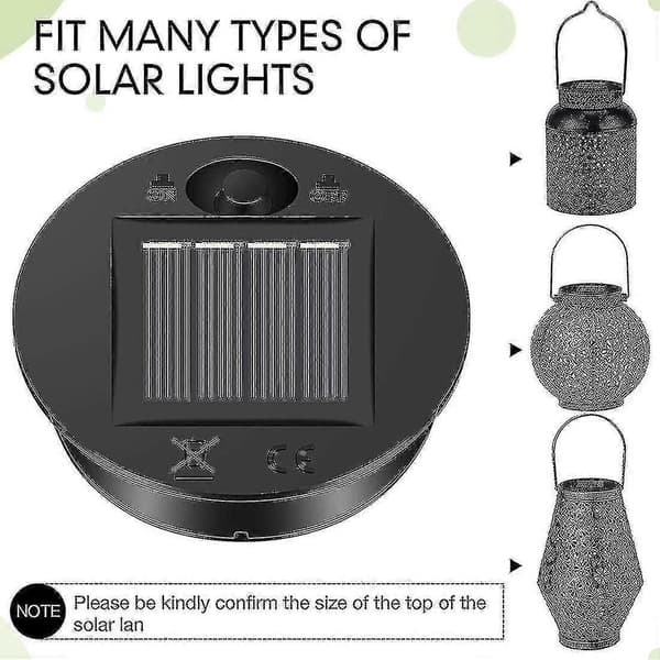 6 stk Solcellelys Erstatning Topp 7 Solcellelykter Deler Led Solcellepanel Lyktelokk Lys For Utendørs