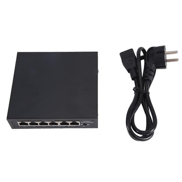 POE Switch 6-port 100 Mbps Switch 4 PoE+2 UpLink for IP-kamera EU-plugg