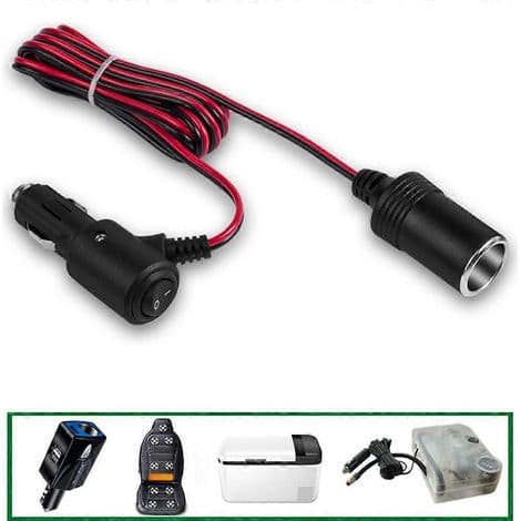 12V/24V sigarettenner skjøtekabel for luftkompressor - 3 meter