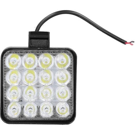 48W LED arbeidslys 2000LM 6000K Firkantet Hvitt Flomlys IP68 Vanntett Universelt