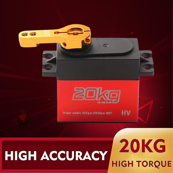Digitaalinen Servo 20kg Suuri Vääntömomentti 4kpl 180 Ruostumattomasta Teräksestä Valmistettu Vaihteisto Servo 1/8 1/10 1/12 Mittakaavan RC Autoihin Robotti Manipulaattoriin 25t Varrella -2kpl-
