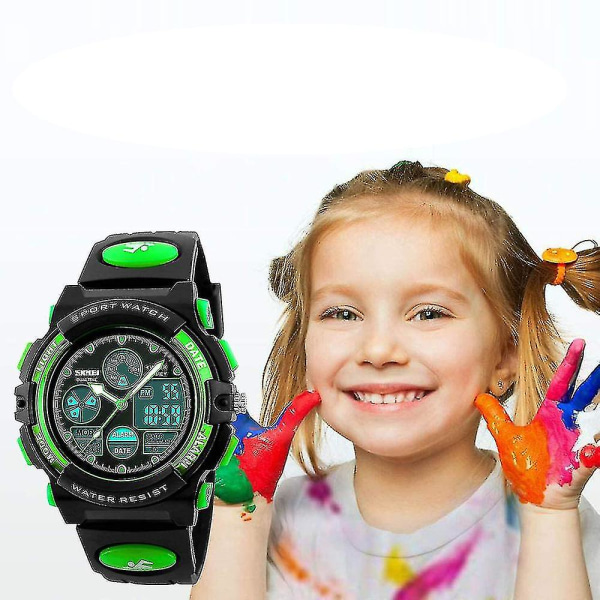2024 Barneklokker Gutter Digital Outdoor Sports Watch Multifunksjon Vanntett Digital Watch With Led Light NewBlack