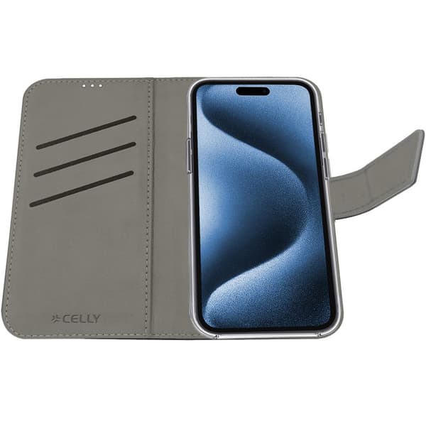 Wally Wallet Case iPhone 16 Pro Musta