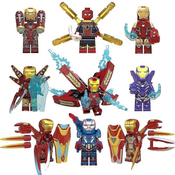 9 st Avengers 4 Iron Man 3 Spider-Man Thanos Thor Manboy Samlingsleksaker