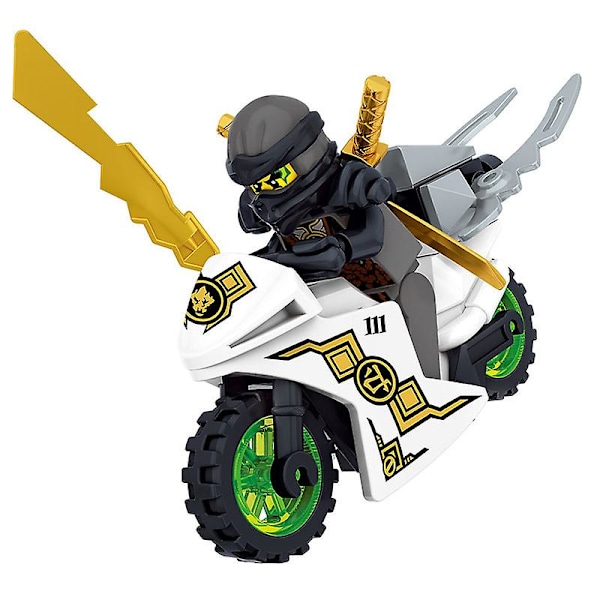 8 st Minifigurer Mini Figurer Ninjago Motorcykel Set Klossar Ninja Leksak.