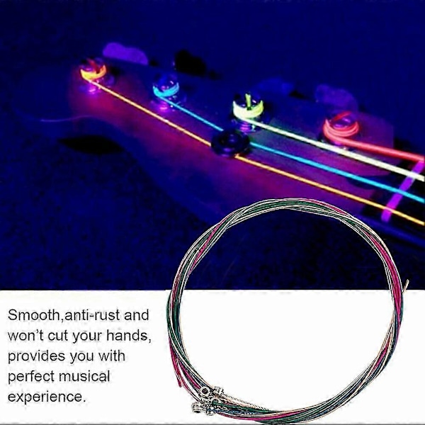 6 st/set Akustisk Gitarr Sträng Ersättning Stålsträng för Musikinstrument Elektrisk Basgitarr Tillbehör bs