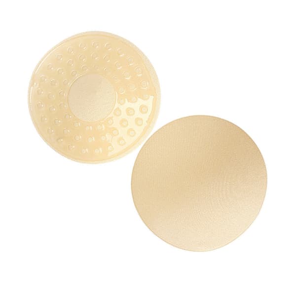 Usynlige selvklebende BH-nippelbeskyttere for stroppeløse kjoler Beige