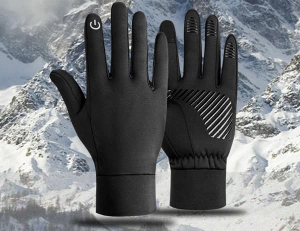 Touchscreen-handsker med fleecefor Sort XL
