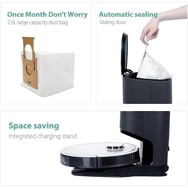 10 kpl Pölypussi Ecovacs Deebot T8 Aivi / T8 / N8 Pro Plus / N8 Pro / Dx93 / Ddx96 Robotti-imurille