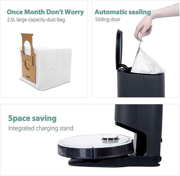10 st Dammsugarpåsar för Ecovacs Deebot T8 Aivi / T8 / N8 Pro Plus / N8 Pro / Dx93 / Ddx96 Robotdammsugare