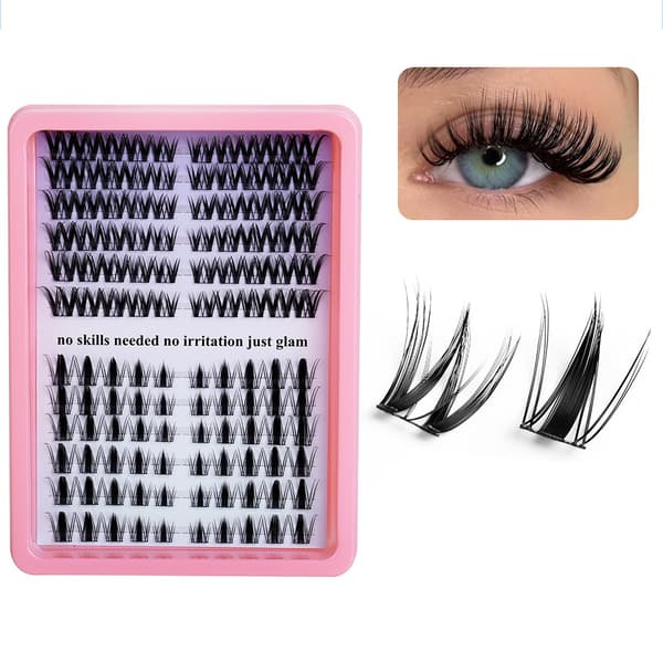 Dense False Eyelashes Set - Individual Lash Clusters for a Natural, Voluminous Look