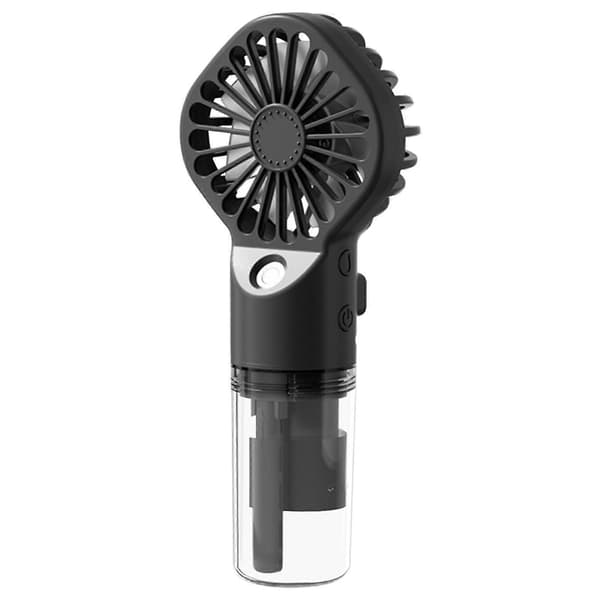 Bærbar Ventilator Spray Ventilator Mini Håndholdt Ventilator Opladning Mini Ventilator Spray Befugtningsventilator Engros - FARVE: BK