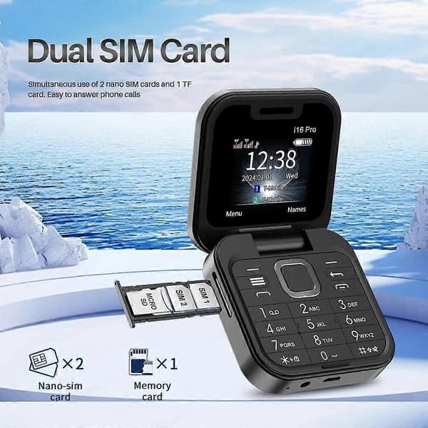 SERVO i16 Pro 1,77 tommer Mini Flip Telefon