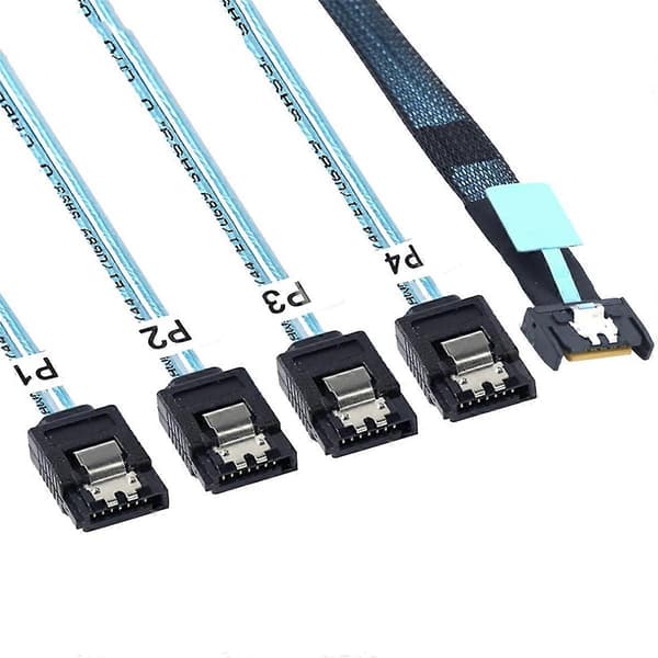 SlimSAS 8654 MCIO 4I 38pin till 4x SATA Kabel PCIE5.0 PCI-E Server 1M
