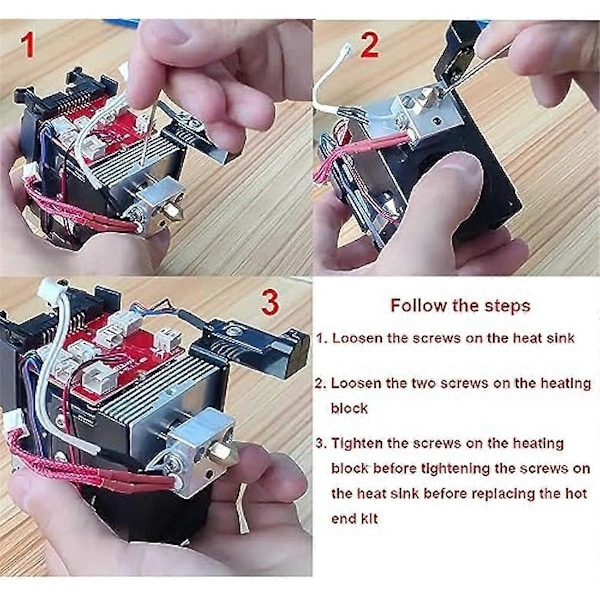 Printer Hot End-kit för Neptune 3 Plus/Max Extruderhuvud Värmebrytare Silikonöverdrag Termistor med 4 st Munstycken