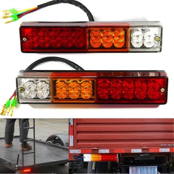 2-pack 20 LED Släpvagn Bakljus för Släpvagn Lastbil Skåpbil Husvagn Traktor 3W DC12V
