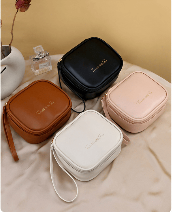 Bærbar makeuptaske Organizer med håndledsrem Sort