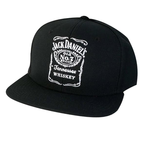 Jack Daniels Black Bottle Label Snapback Hatt