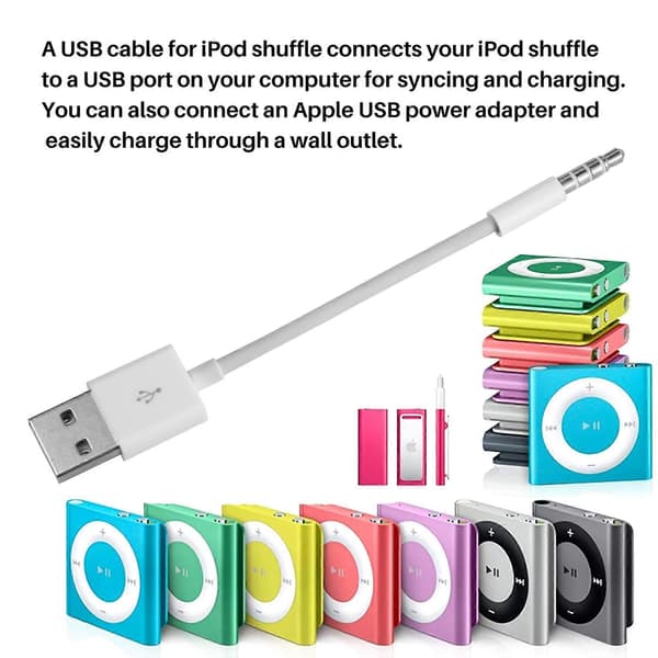 Egnet til iPod Shuffle datakabel USB mp3 opladning 3., 4., 5., 6. og 7. generation opladerkabel