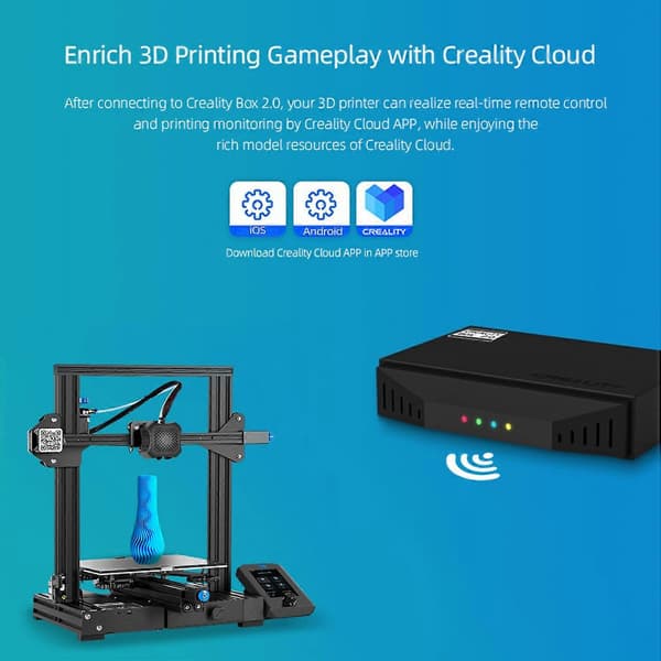Creality WiFi Box 2.0 Intelligent Assistent for 3D-printer BT Konfigurasjon Nettverk Sky Slice & Pr