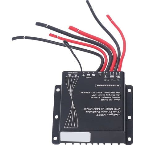 20A MPPT Solar ladekontroller, IP67 vanntett, for 40W-80W batterier og paneler, 3.2V/6.4V LED-kontroller