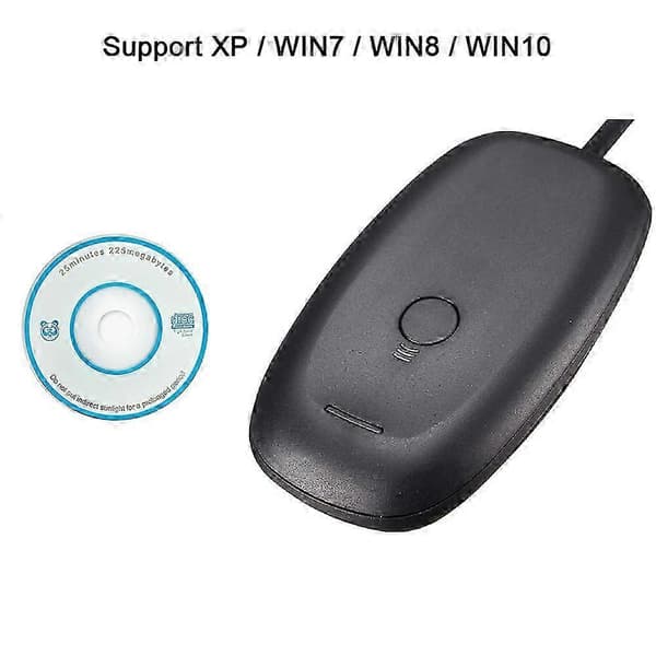 360 Trådløs Kontroller Mottaker for PC - Windows Spilladapter - Svart