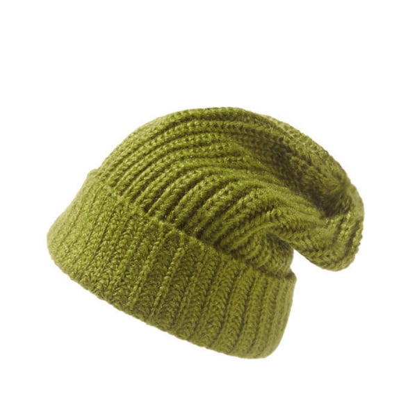 Ulkona kylmänkestävä pehmeä neulottu hattu, kuulosuojaimet, lämmin ja pieni kasvot näyttävä huppu, vihreä jbk