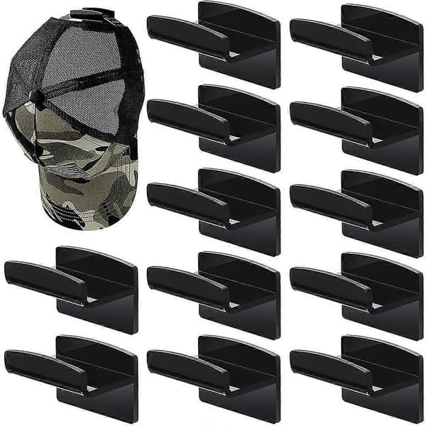 12 kpl Hat Hat -telinejärjestäjä seinälle Hat Hanger Liima Hat Hooks Baseball Cap Display, B