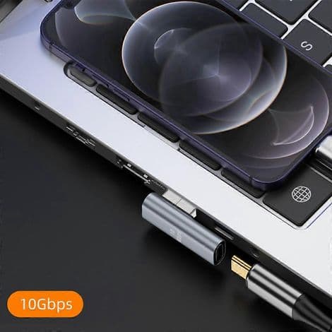 90° oikeakulmainen USB 3.0 uros-naaras Type-C-adapteri - USB-C-jatke