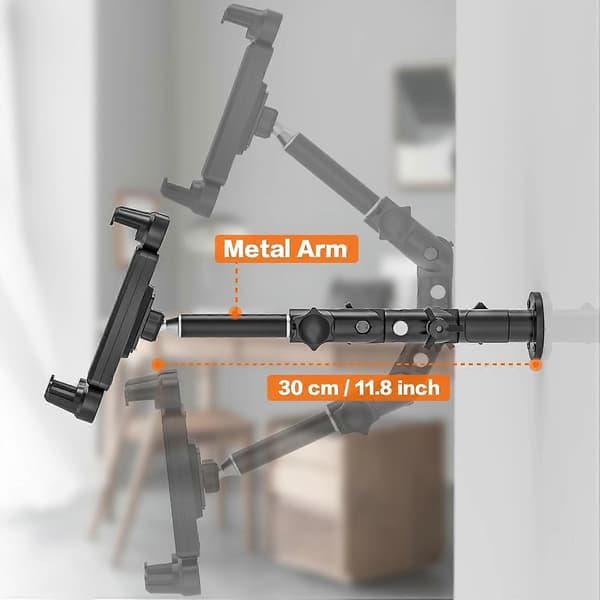 Tabletmontering til lastbil, Ipad-holder til bil, lastbil, køretøjer, skrivebord og væg, aluminiumarm robust tabletmontering til tablets iPad/ Pro/ Air/ Mini/ Ph
