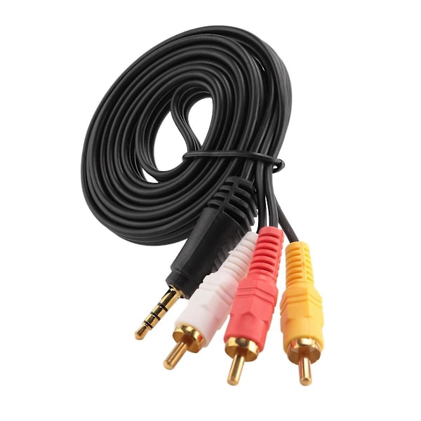 4,9 fot lang 3,5 mm Jack til 3 RCA hann adapter AV forlengelseskabel for TV VCD DVD