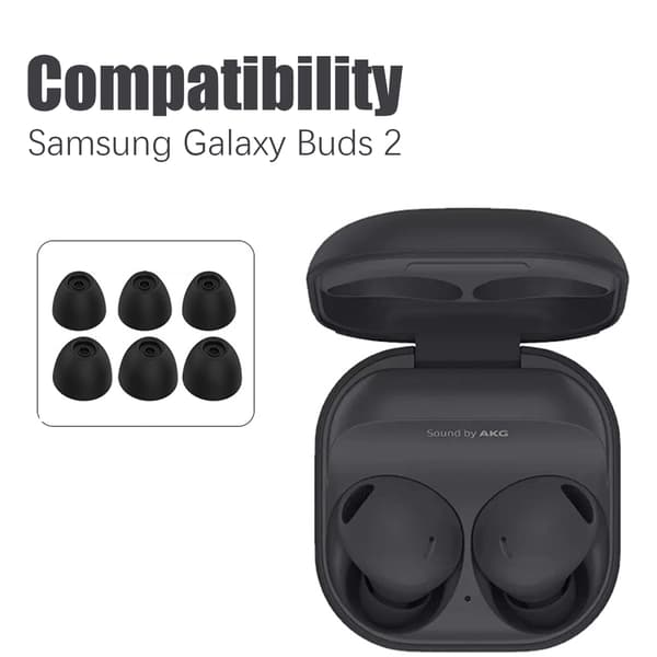 Ørepuder til Samsung Galaxy Buds 2 in-ear hovedtelefoner 3,8 mm 3 par Sort