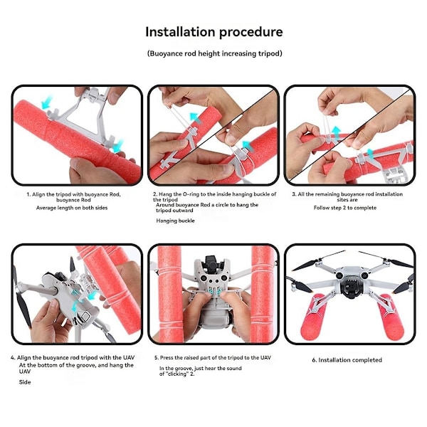 Mini 3 PRO -dronin laskeutumisliukukaluston laajennussetti vesilaskeutumiseen, vesikoulutusvarusteet