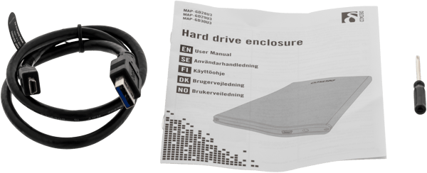 Eksternt kabinet til 1x 2.5\" SATA harddisk, SATA 6Gbit/s