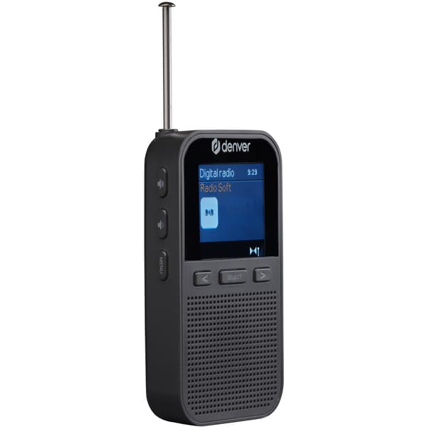Radio FM DAB+ Lommeformat Oppladbart batteri DAH-126 Svart