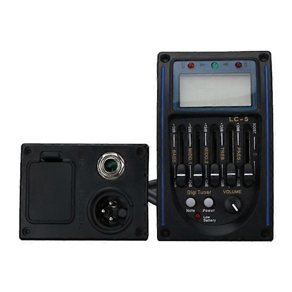 5-Bands Prener LC5 Akustisk Gitarr Preamp EQ LCD Stämapparat Piezo Equalizer