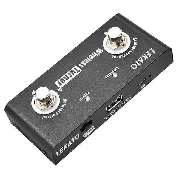 Lekato Stämpedal Trådlös Extern Sida Gitarr Effektpedal Blädderpedal för Gitarr Looper Smartphones Surfplattor