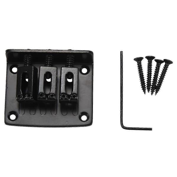 2x 3-strängad Svart Toppmatad Hard-tail Stall För Cigar Box Gitarrer & Mer