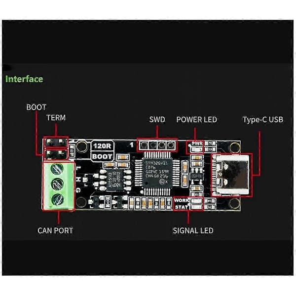 CANable V2.0 CANbus Transceiver USB till Protokollanalysator Adapter CAN2.0 Seriell Kontroller JP