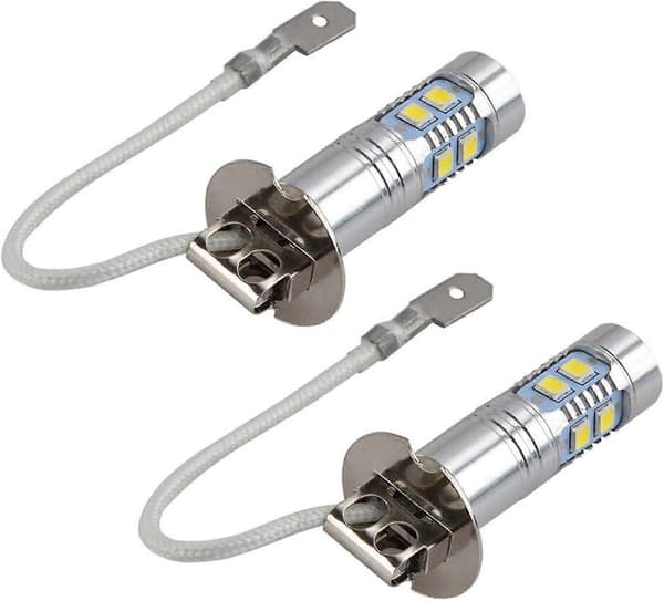 2 stk 12V-24V DC H3 Tåkelys Pære Super Lys Konvertering LED Hovedlys Tåkelys Pære Hvit Lys