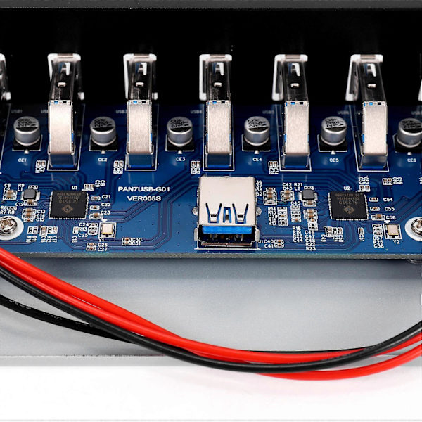 7 Port USB 3.0 Hub 5Gbs 5.25inch CD-ROM Drev Bay CD ROM Frontpanel til Computer Case+USB 3.0 19-pi